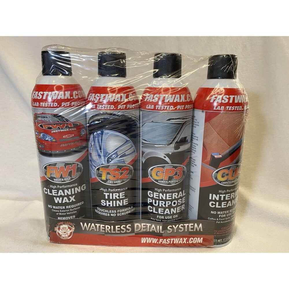Fast Wax FW1 Detail Kit 4 Pack Waterless Car Wash and Wax Detail System SHINE
